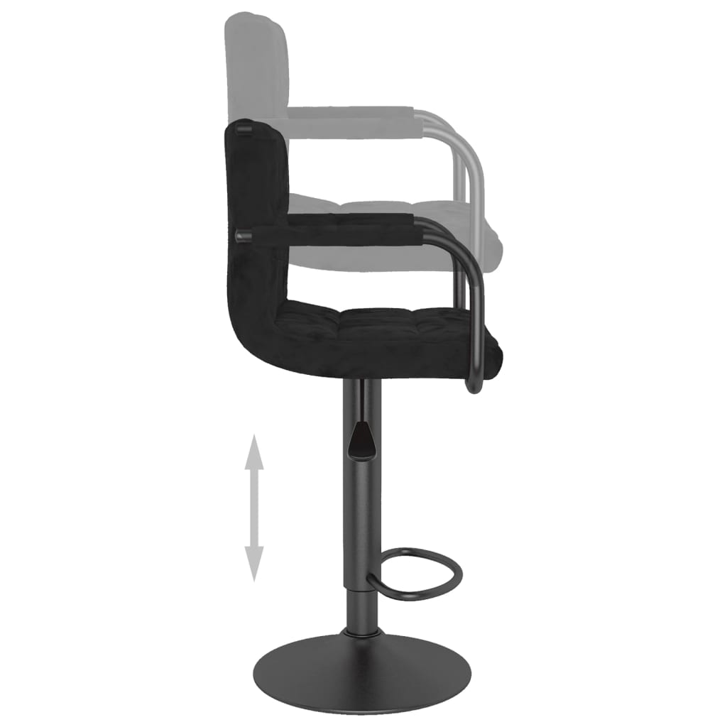 Tabouret de bar Noir Velours - XIOS