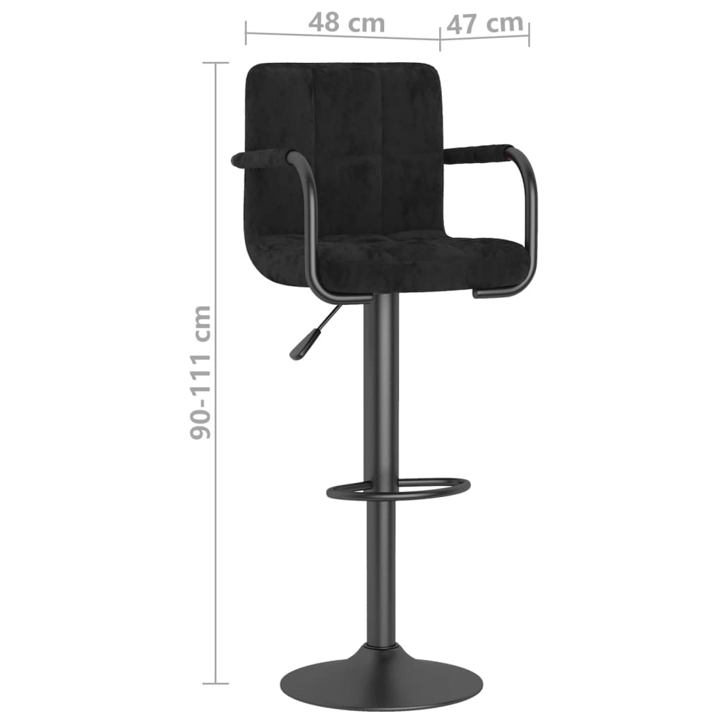 Tabouret de bar Noir Velours - XIOS