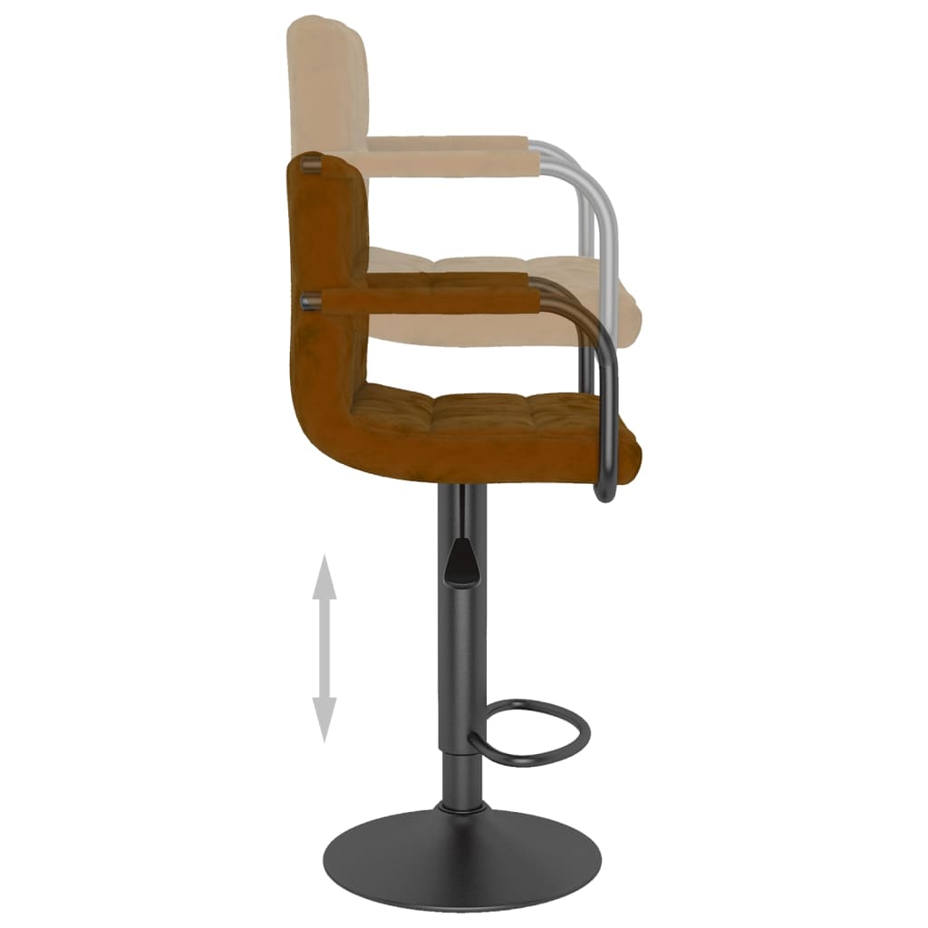 Tabouret de bar Marron Velours - XIOS
