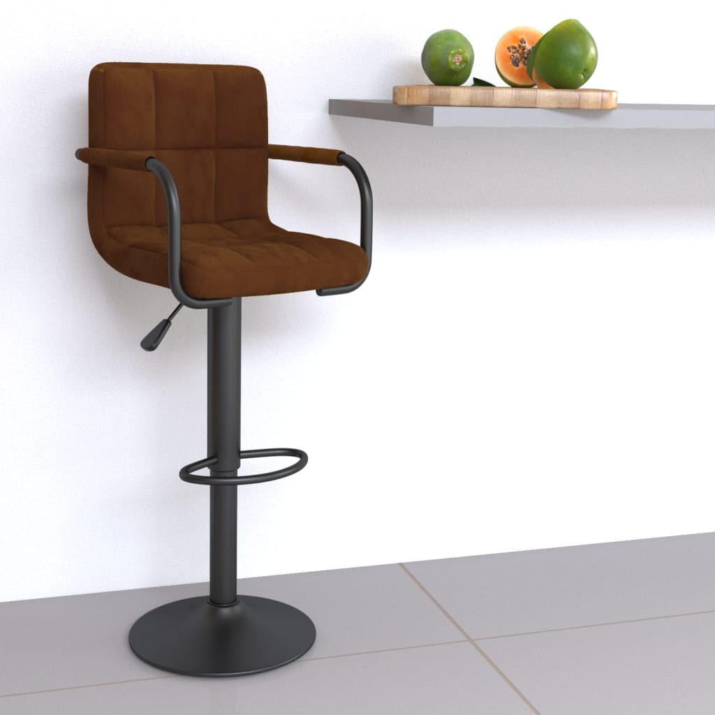Tabouret de bar Marron Velours - XIOS