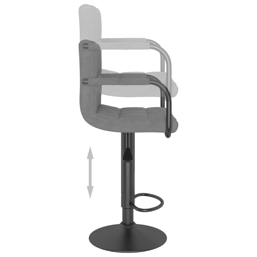 Tabouret de bar Gris clair Velours - XIOS