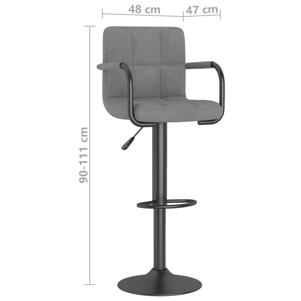 Tabouret de bar Gris clair Velours - XIOS