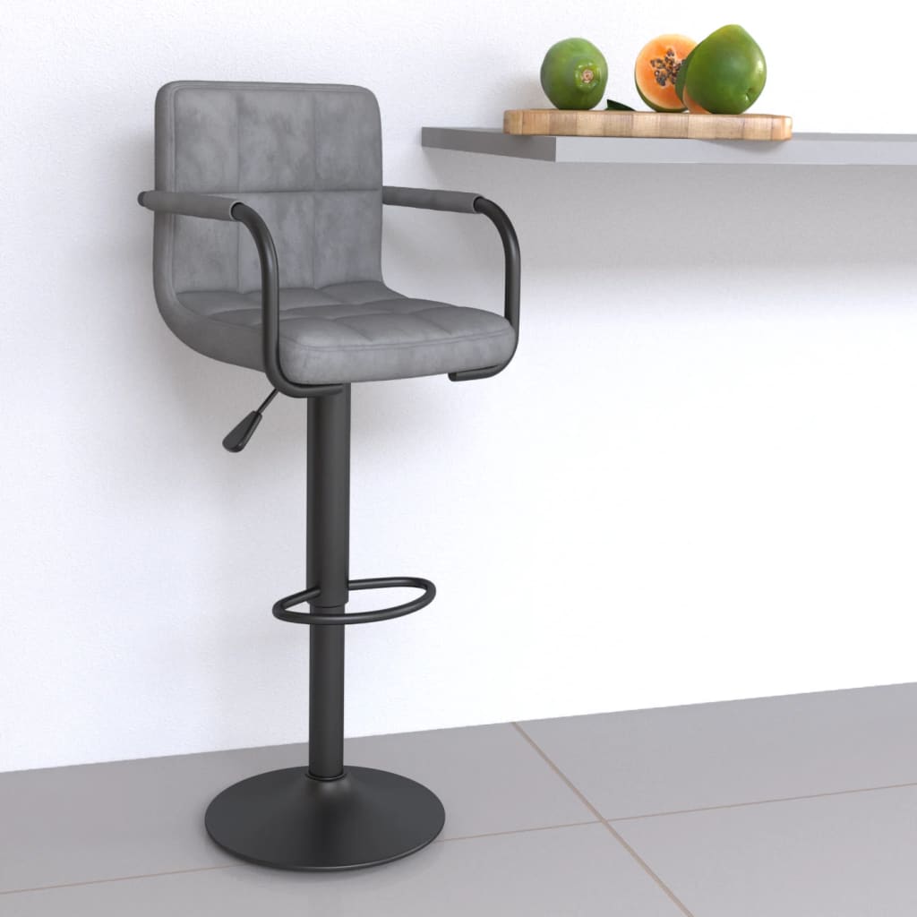 Tabouret de bar Gris clair Velours - XIOS