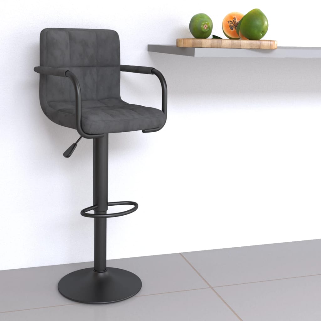 Tabouret de bar Gris foncé Velours - XIOS
