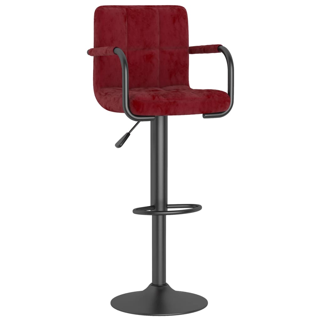 Tabouret de bar Rouge bordeaux Velours - XIOS