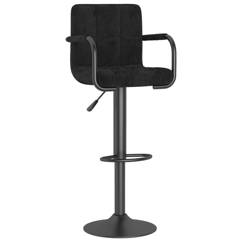 Tabourets de bar lot de 2 noir velours - XIOS