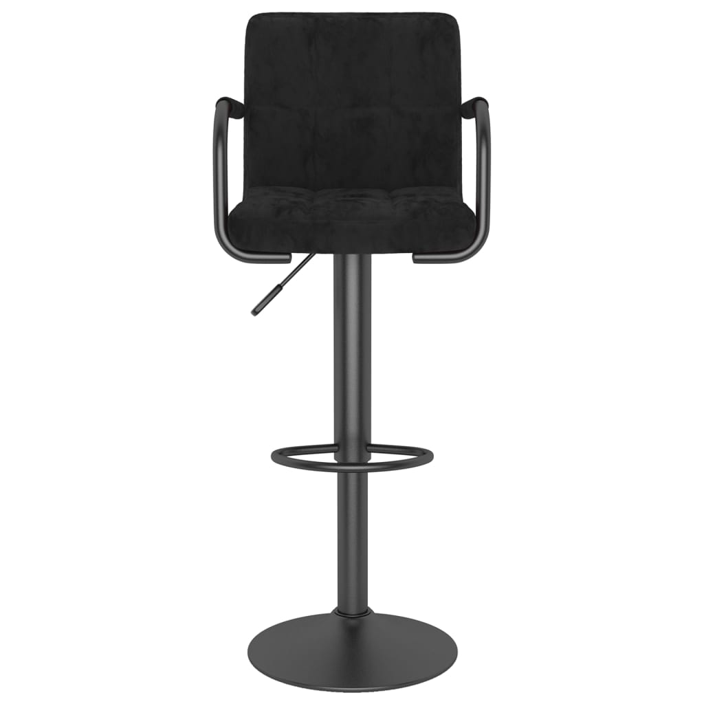 Tabourets de bar lot de 2 noir velours - XIOS