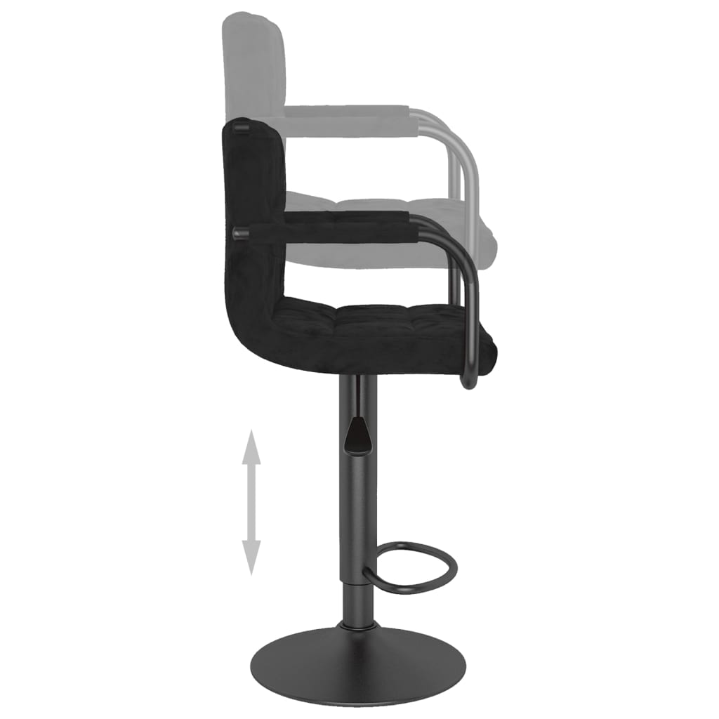 Tabourets de bar lot de 2 noir velours - XIOS