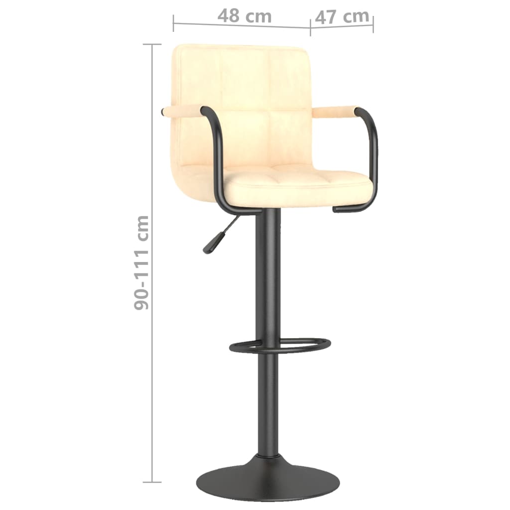 Tabourets de bar lot de 2 crème velours - XIOS
