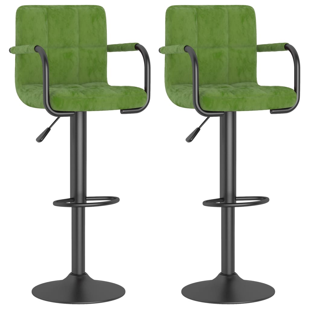 Tabourets de bar lot de 2 vert clair velours - XIOS