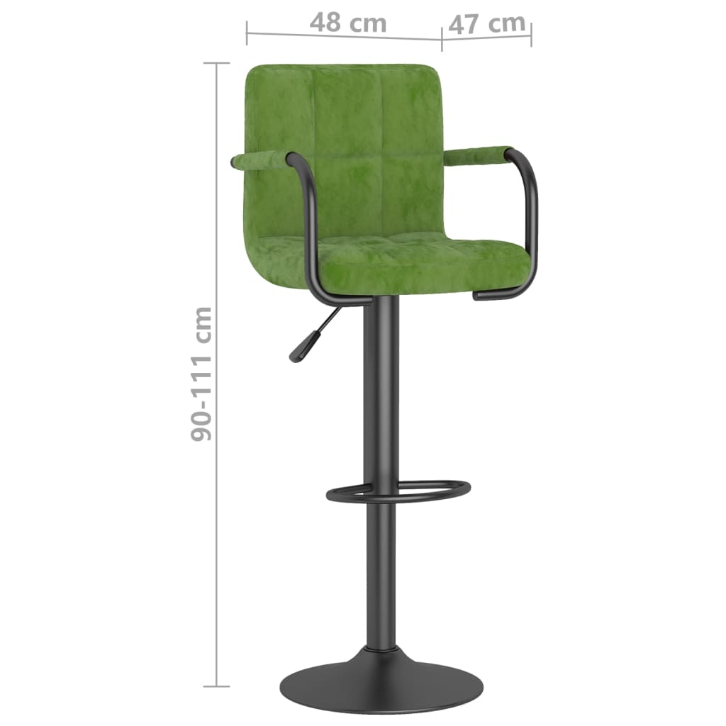 Tabourets de bar lot de 2 vert clair velours - XIOS