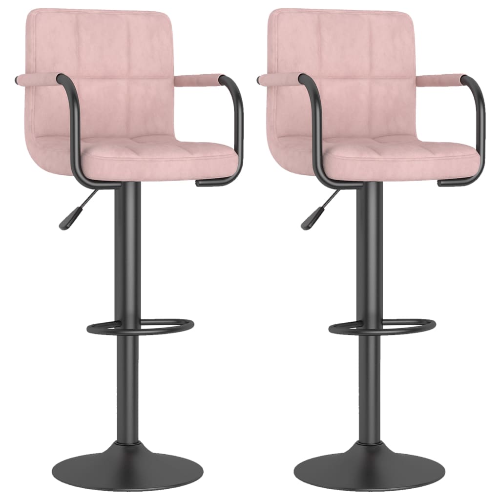 Tabourets de bar lot de 2 rose velours - XIOS