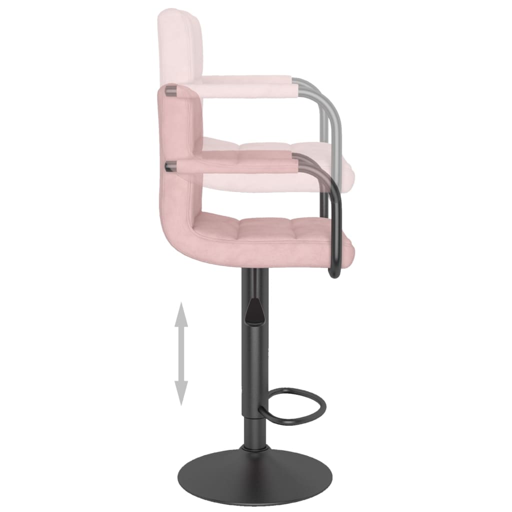 Tabourets de bar lot de 2 rose velours - XIOS