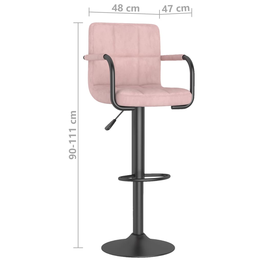 Tabourets de bar lot de 2 rose velours - XIOS