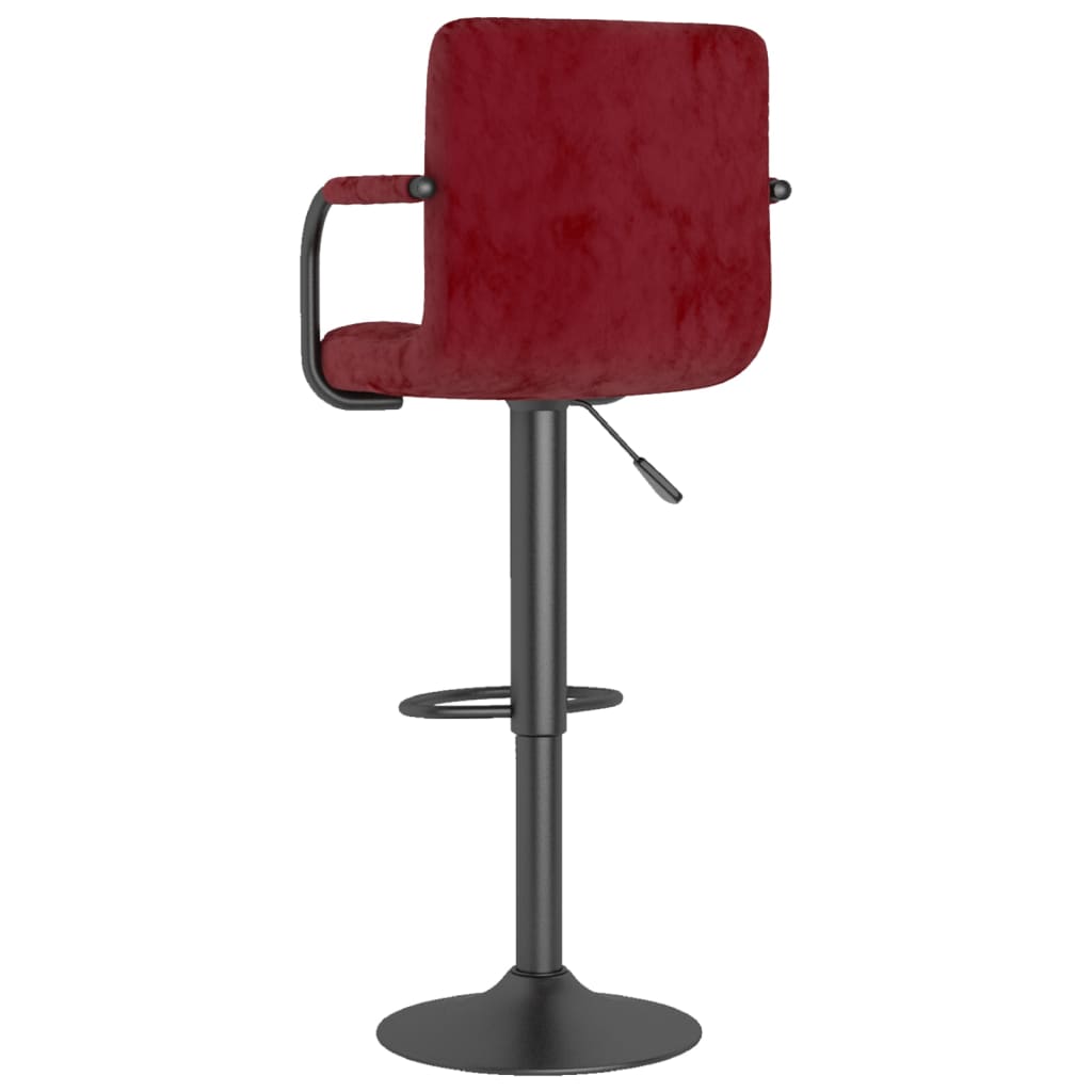 Tabourets de bar lot de 2 rouge bordeaux velours - XIOS