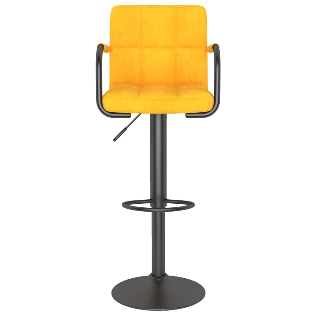 Tabourets de bar lot de 2 jaune moutarde velours - XIOS
