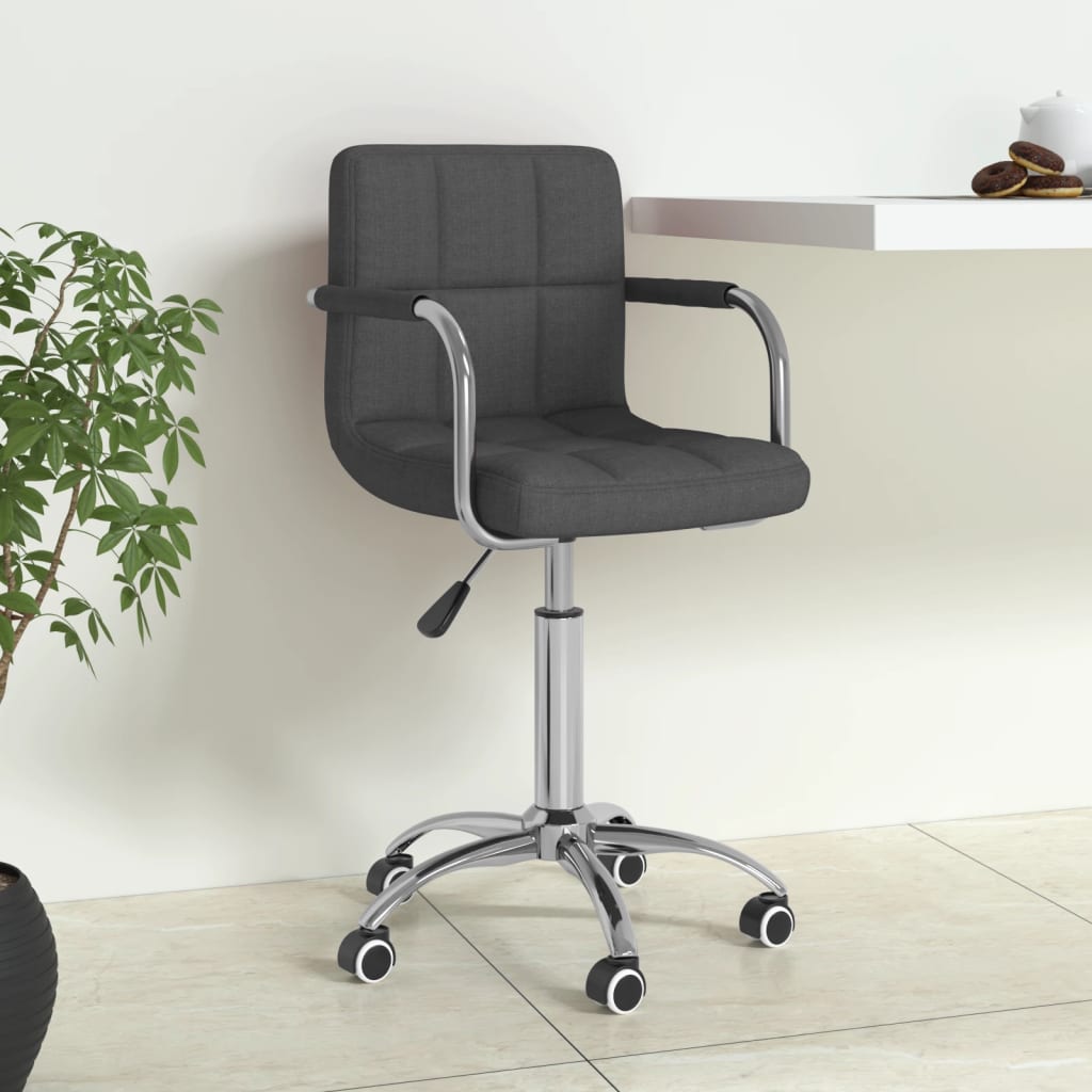 Chaise pivotante de bureau Gris foncé Tissu - XIOS