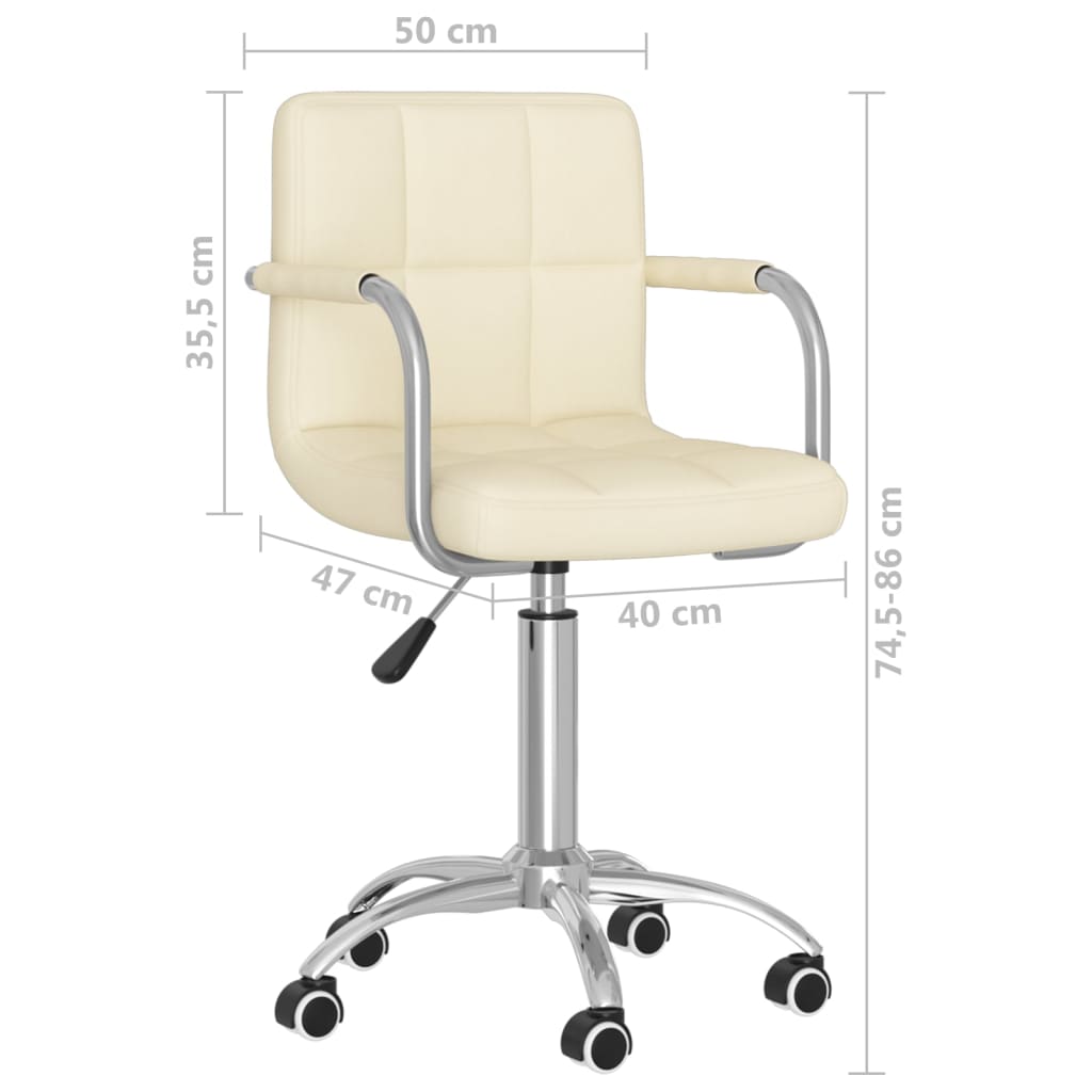 Chaise pivotante de bureau Crème Tissu - XIOS