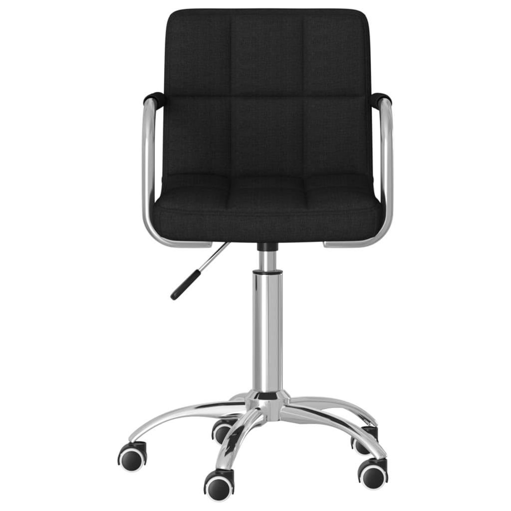 Chaise pivotante de bureau Noir Tissu