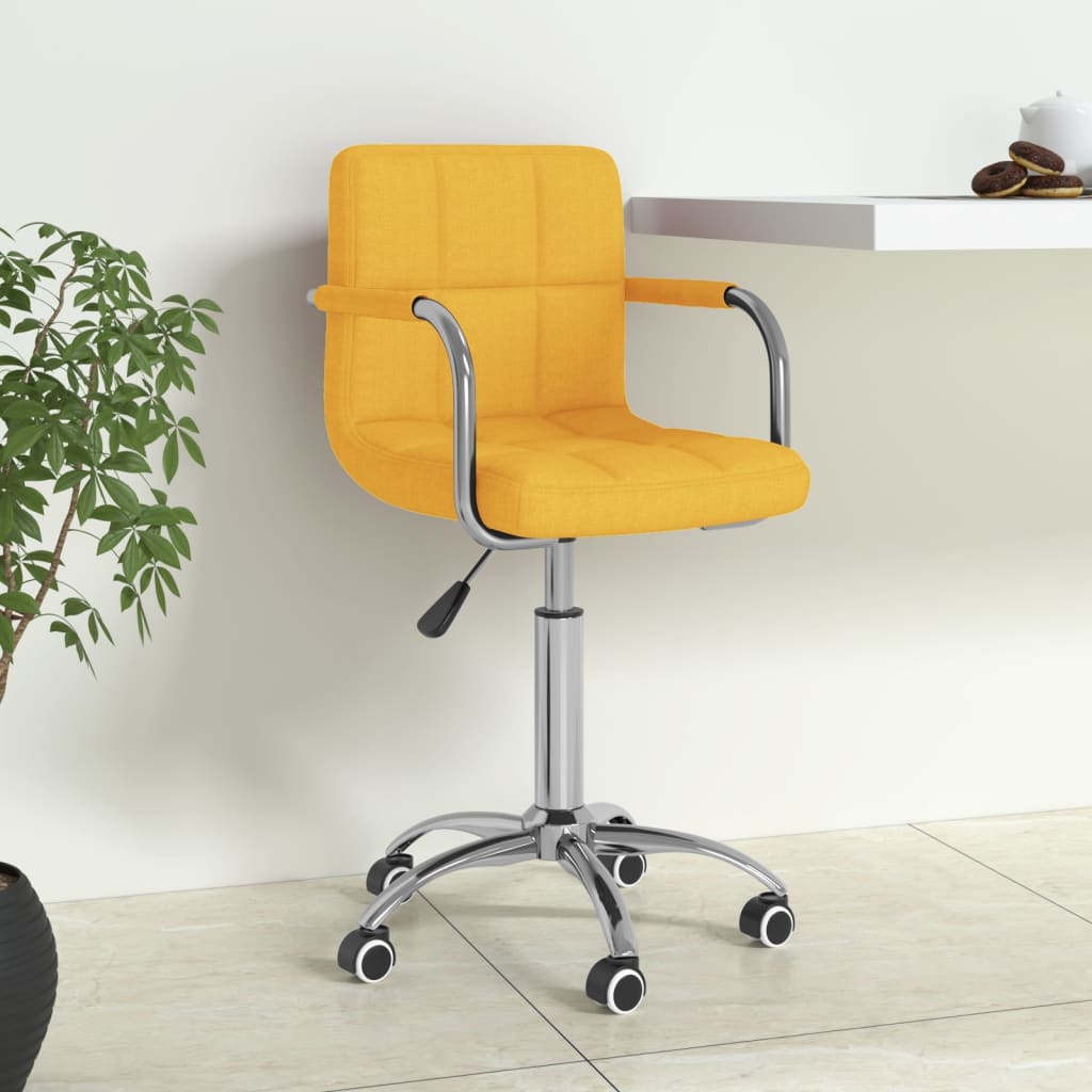 Chaise pivotante de bureau Jaune moutarde Tissu - XIOS