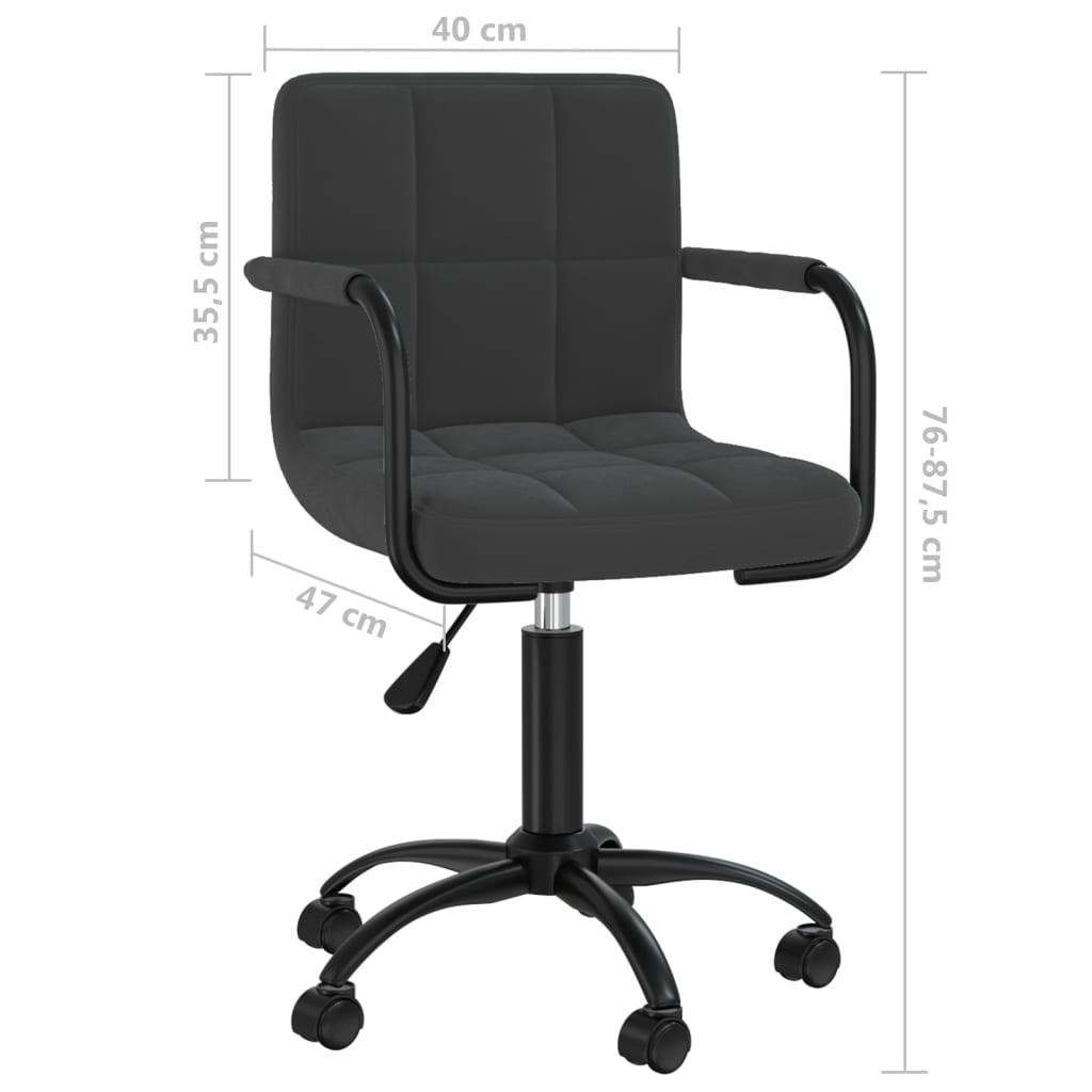 Chaise pivotante de bureau Noir Velours - XIOS