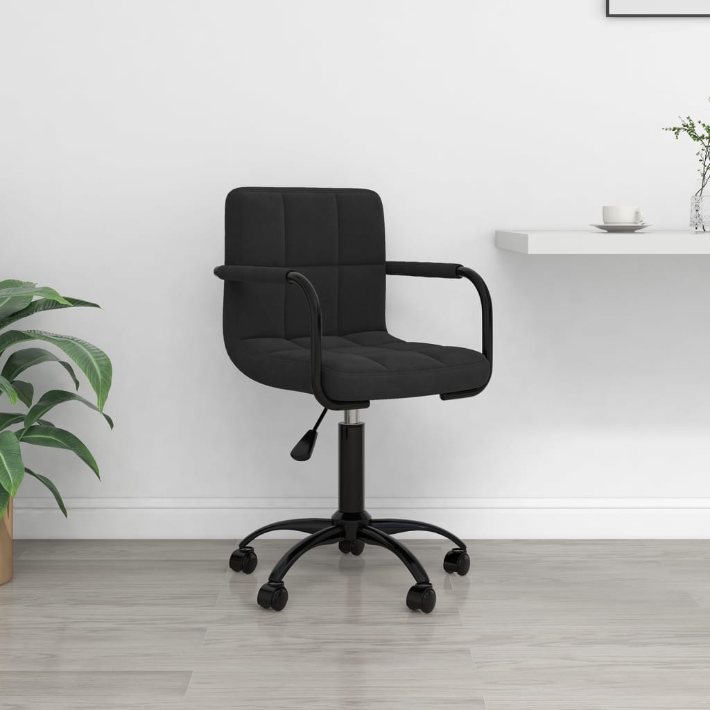 Chaise pivotante de bureau Noir Velours - XIOS