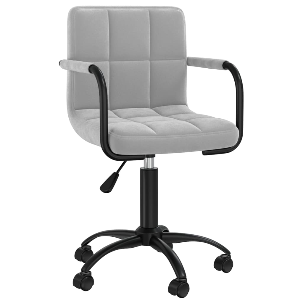 Chaise pivotante de bureau Gris clair Velours - XIOS