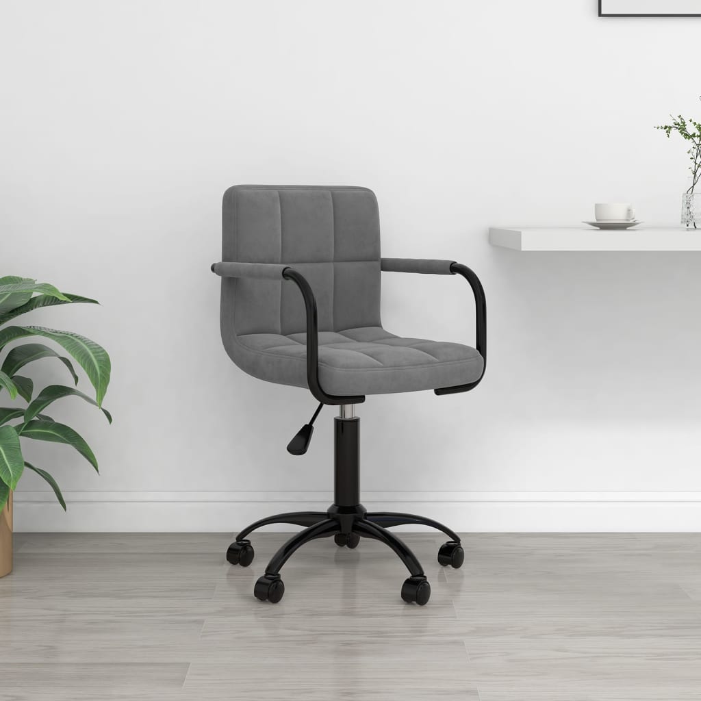 Chaise pivotante de bureau Gris foncé Velours - XIOS