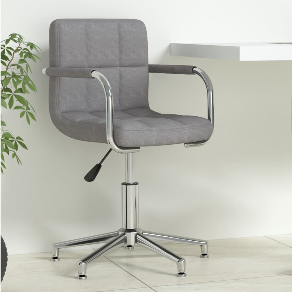 Chaise pivotante de bureau Gris clair Tissu