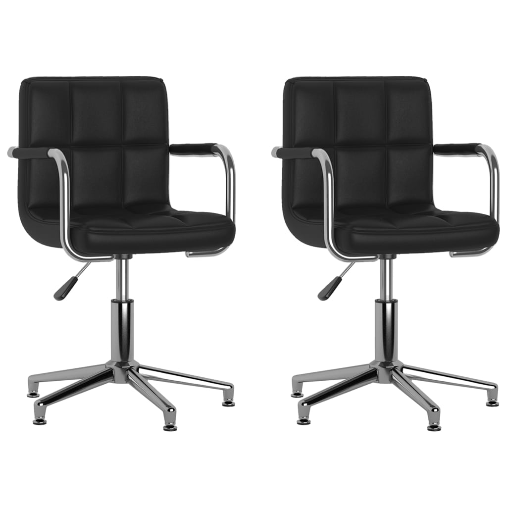 Chaises à manger pivotantes lot de 2 Noir Similicuir - XIOS