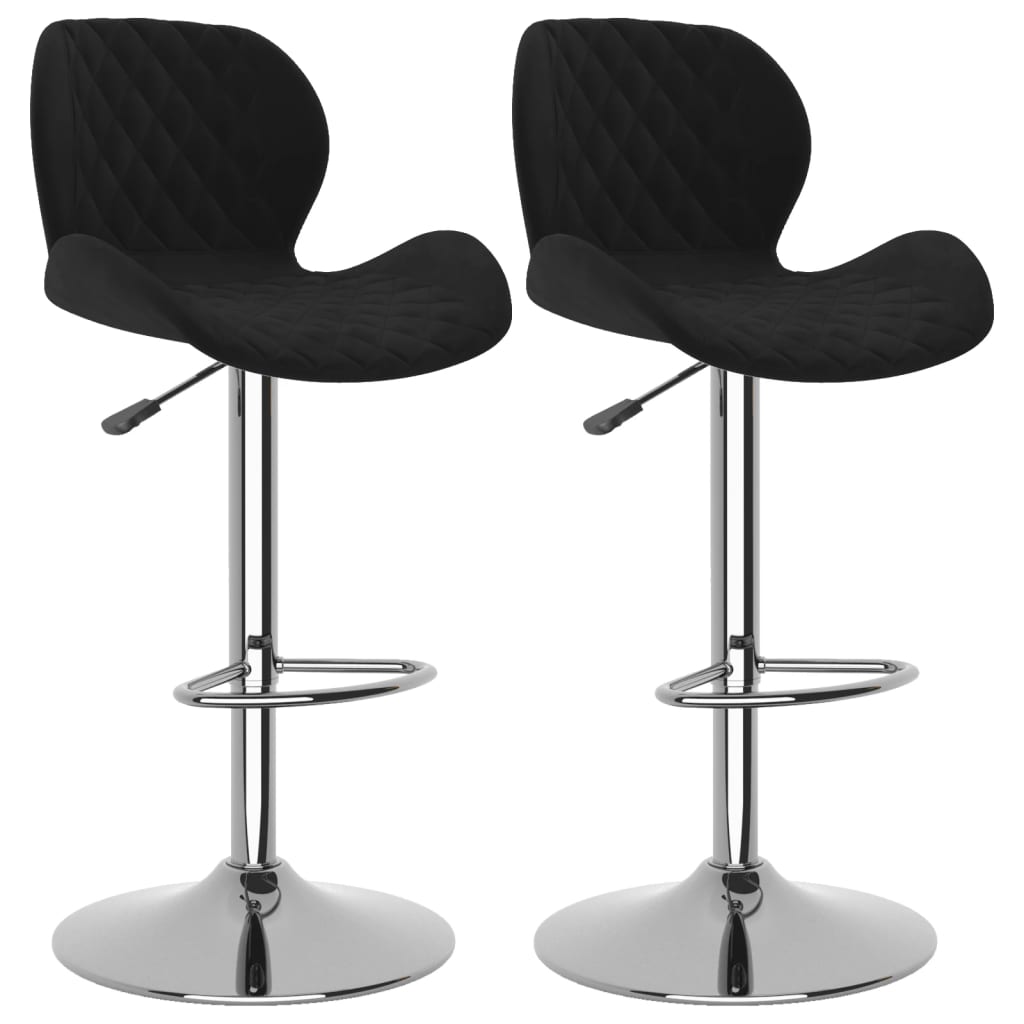 Tabourets de bar lot de 2 noir velours - XIOS