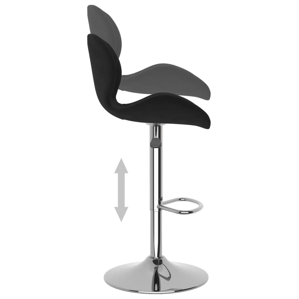Tabourets de bar lot de 2 noir velours - XIOS