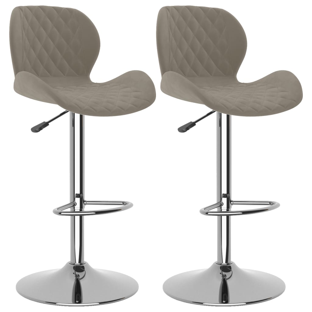 Tabourets de bar lot de 2 gris clair velours - XIOS