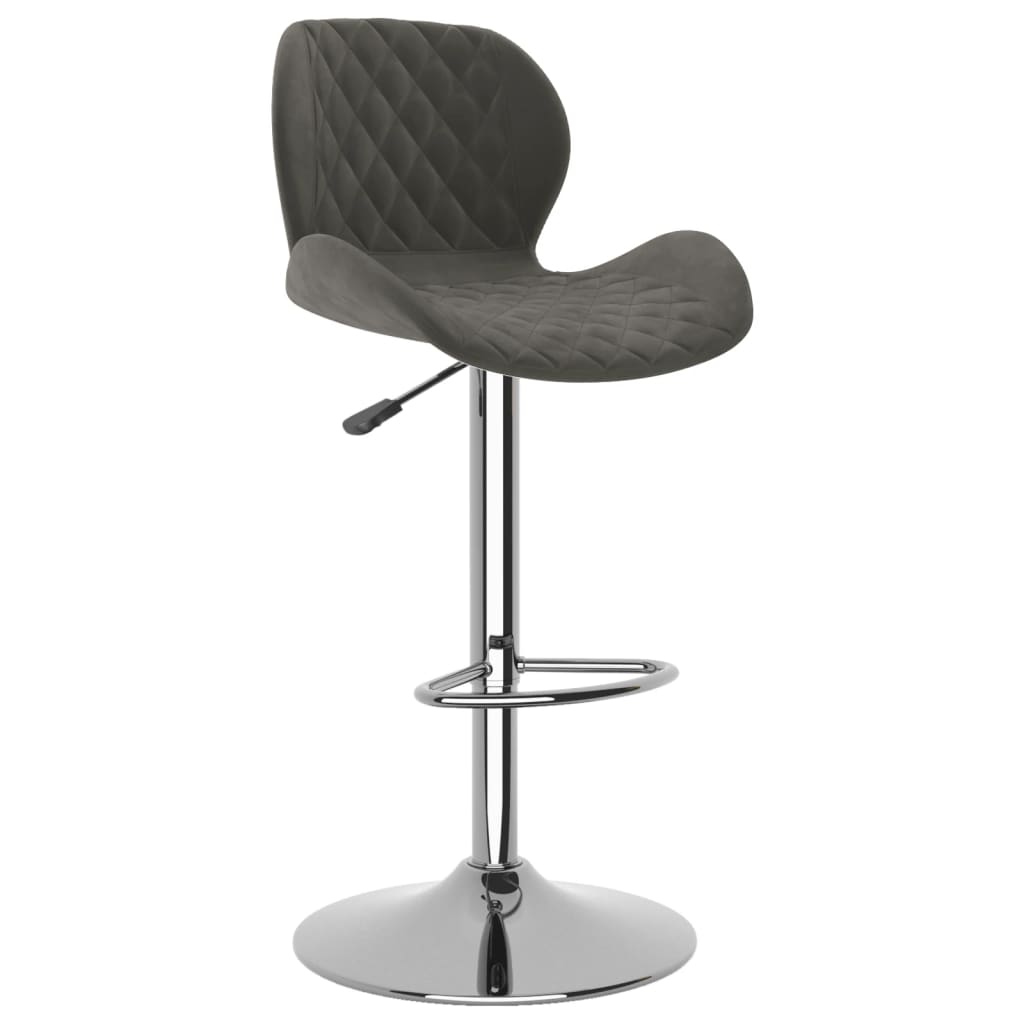 Tabourets de bar lot de 2 gris foncé velours - XIOS