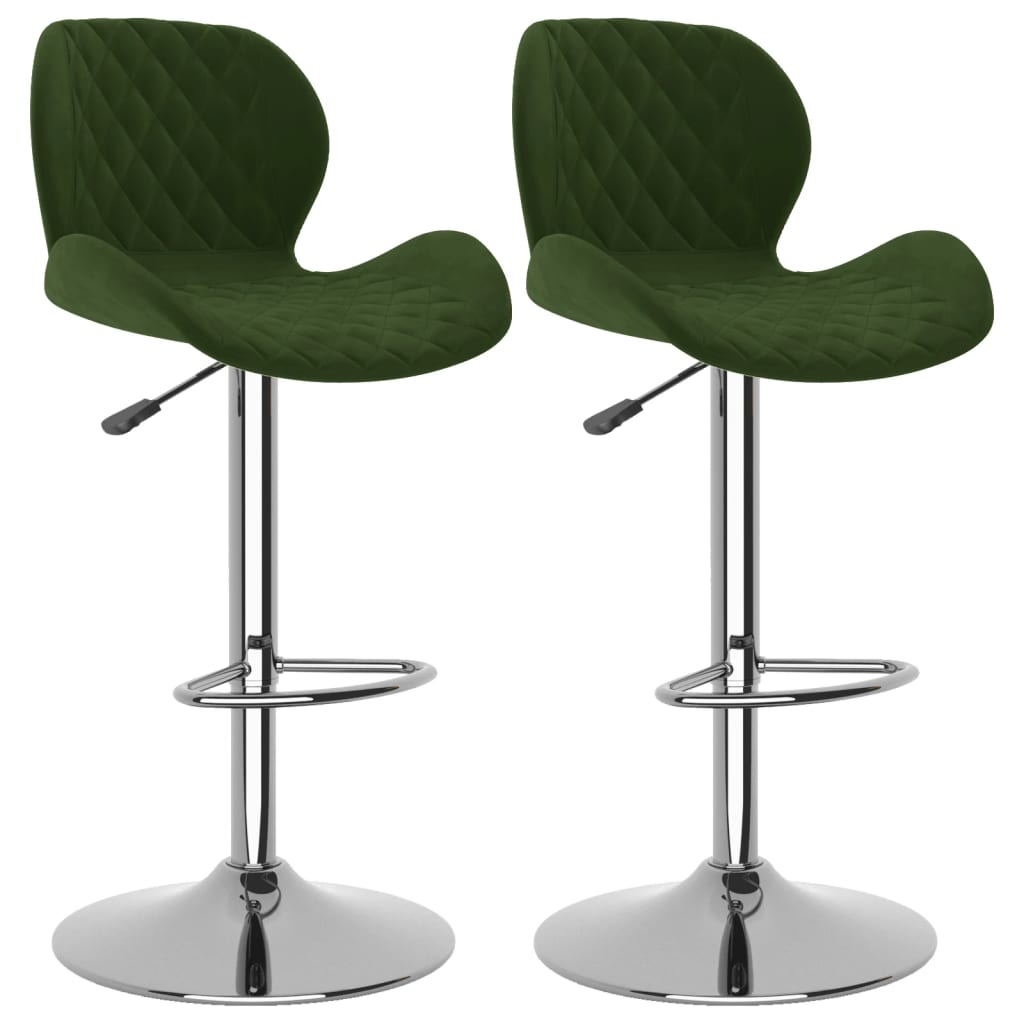 Tabourets de bar lot de 2 vert foncé velours - XIOS