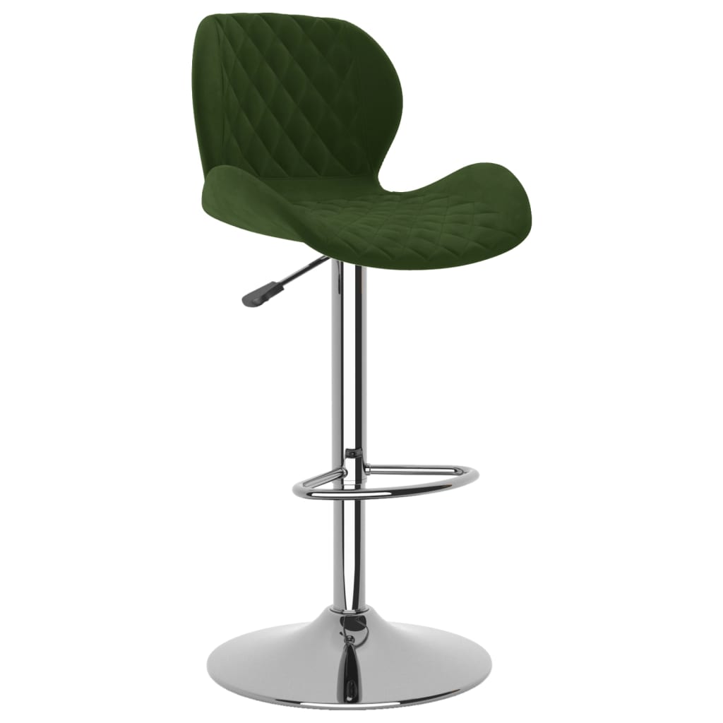 Tabourets de bar lot de 2 vert foncé velours - XIOS