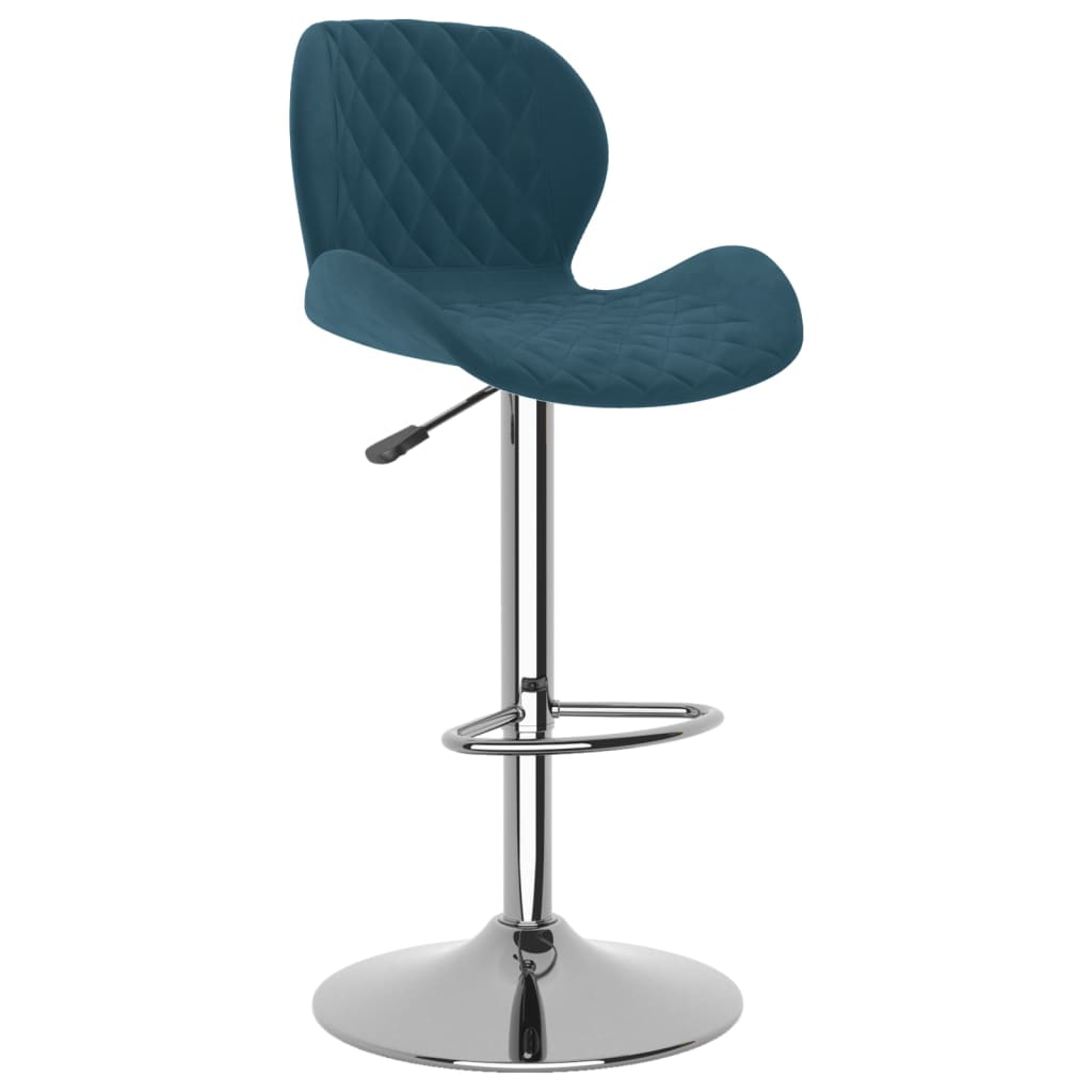 Tabourets de bar lot de 2 bleu velours - XIOS