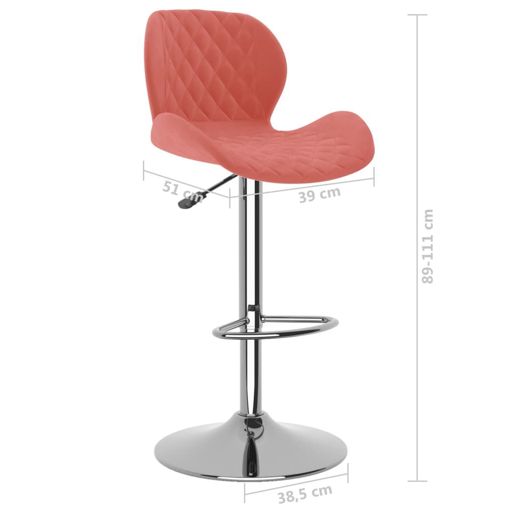 Tabourets de bar lot de 2 rose velours - XIOS