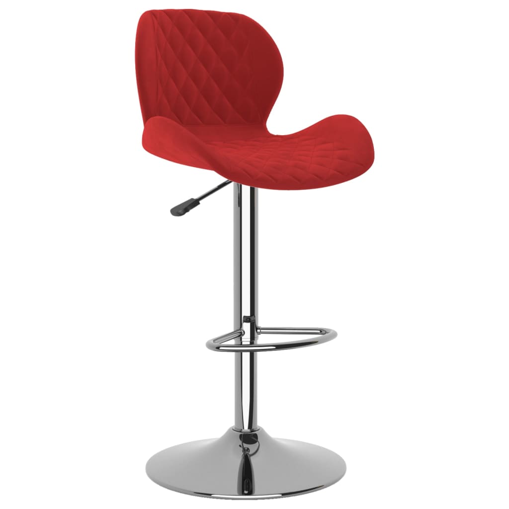 Tabourets de bar lot de 2 rouge bordeaux velours - XIOS