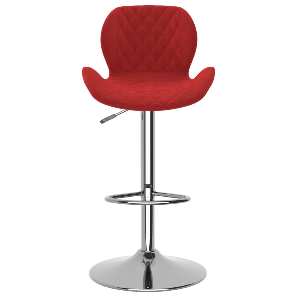 Tabourets de bar lot de 2 rouge bordeaux velours - XIOS