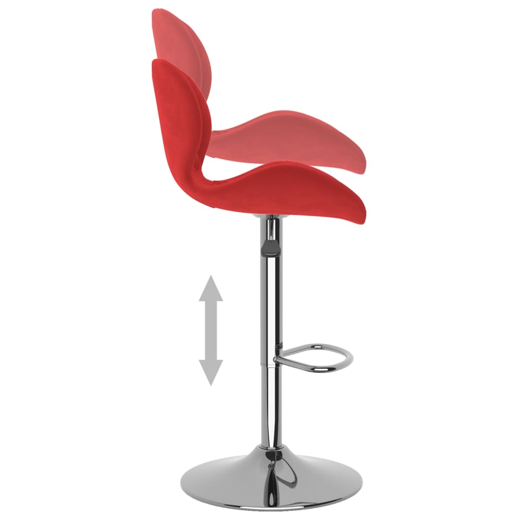 Tabourets de bar lot de 2 rouge bordeaux velours - XIOS