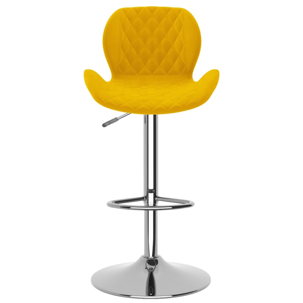 Tabourets de bar lot de 2 jaune moutarde velours - XIOS