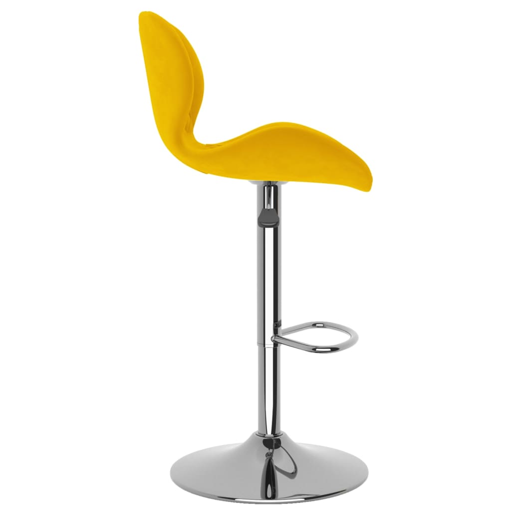 Tabourets de bar lot de 2 jaune moutarde velours - XIOS