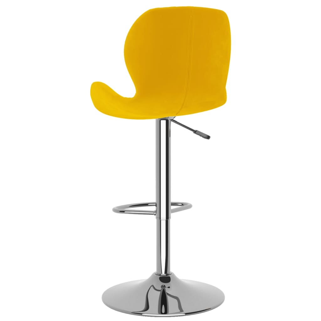 Tabourets de bar lot de 2 jaune moutarde velours - XIOS