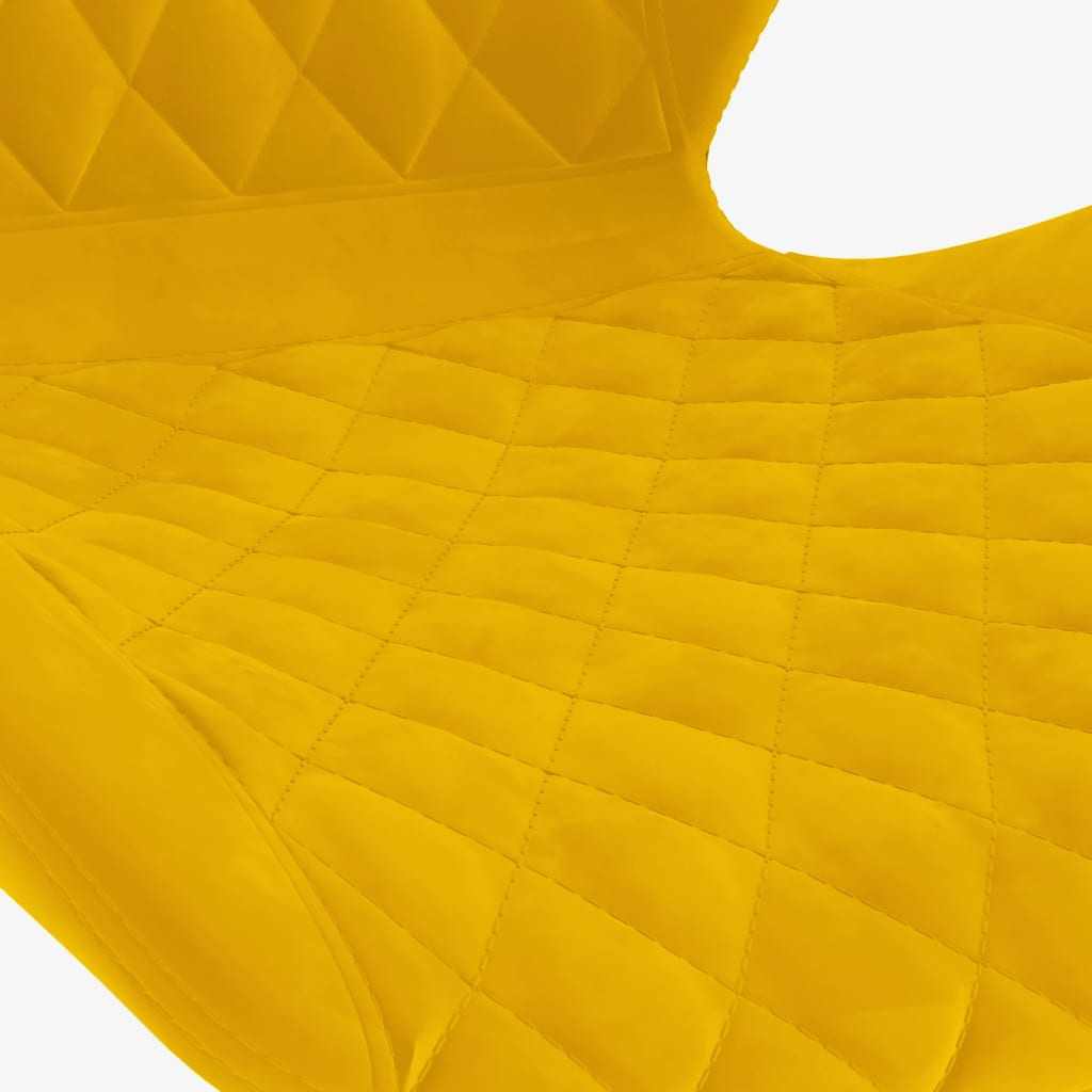 Tabourets de bar lot de 2 jaune moutarde velours - XIOS