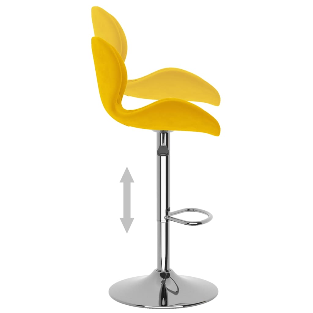 Tabourets de bar lot de 2 jaune moutarde velours - XIOS