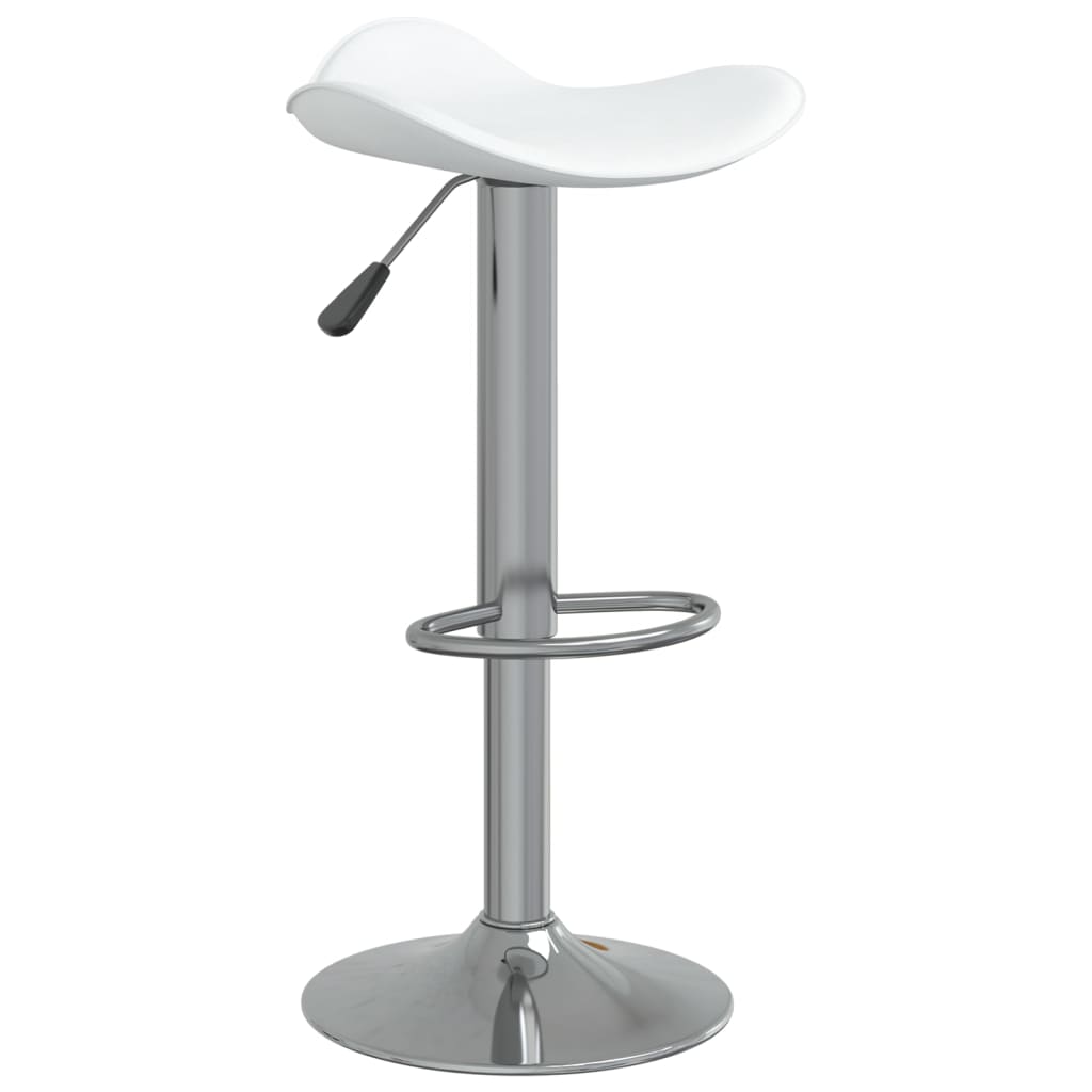 Tabourets de bar lot de 2 blanc acier chromé et cuir artificiel