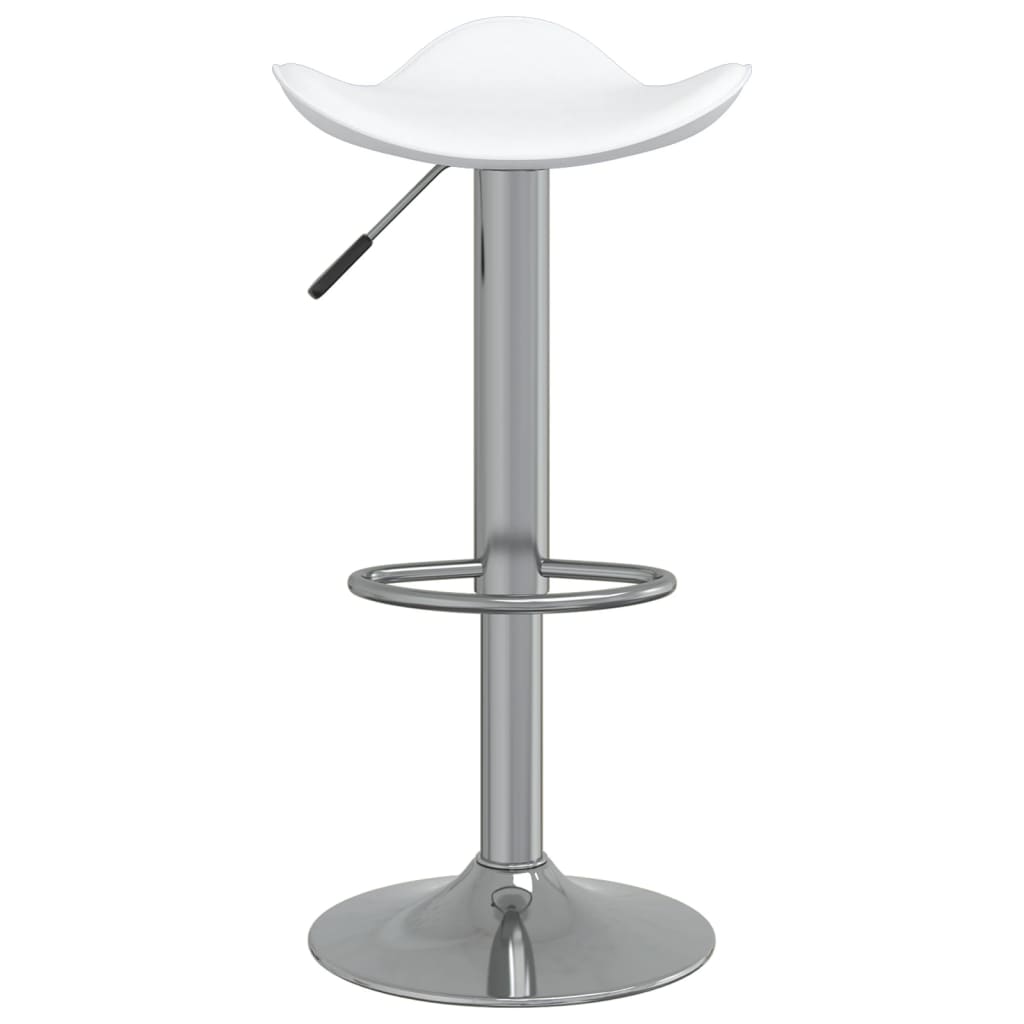 Tabourets de bar lot de 2 blanc acier chromé et cuir artificiel