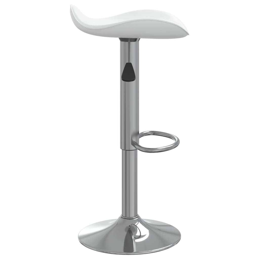 Tabourets de bar lot de 2 blanc acier chromé et cuir artificiel
