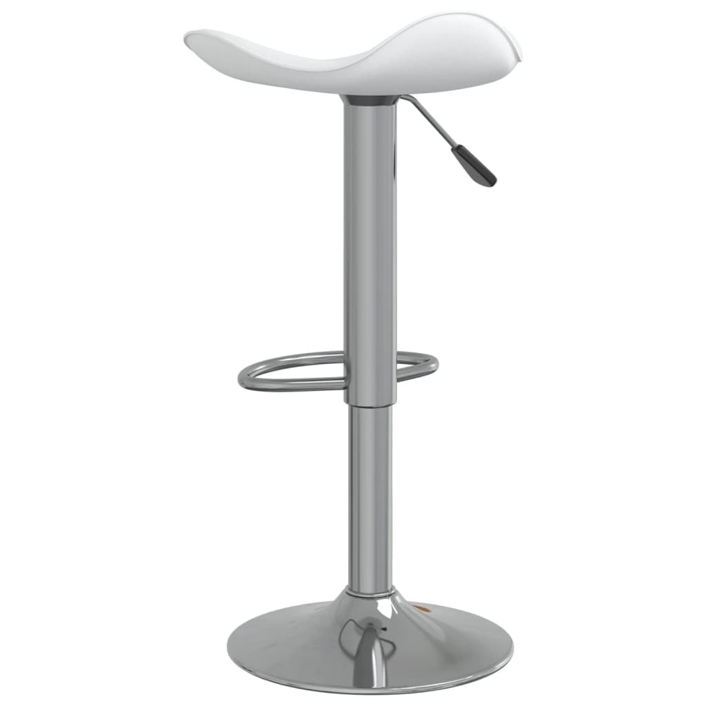 Tabourets de bar lot de 2 blanc acier chromé et cuir artificiel